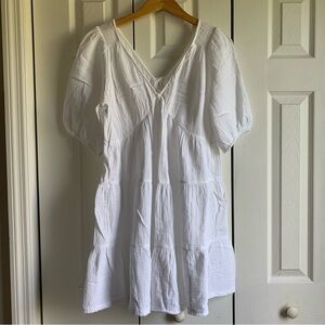 AERIE White Cotton Beach Cover Up Dress
